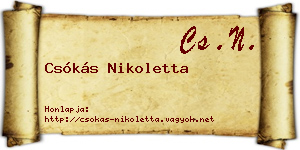 Csókás Nikoletta névjegykártya