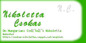 nikoletta csokas business card