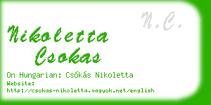 nikoletta csokas business card